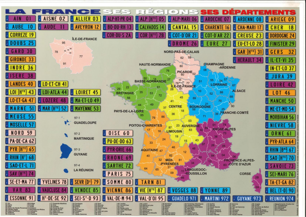 Carte de France et de ses Régions